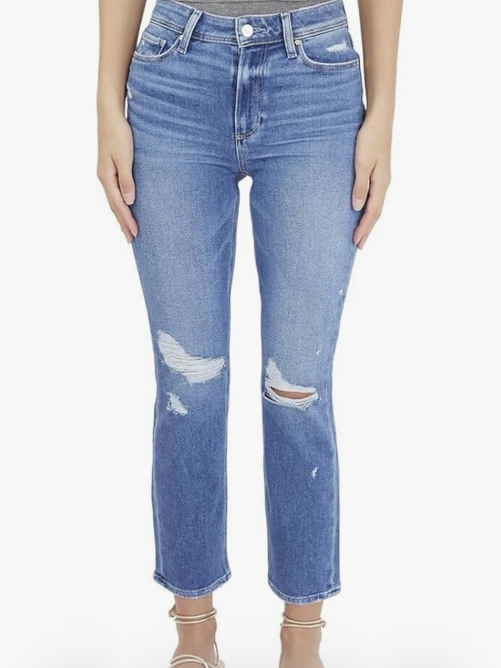 Paige Cindy crop Baazar Destructed size 29